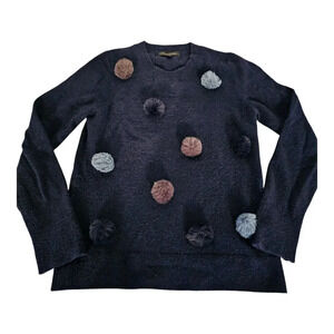 Banana Republic Merino Wool Blend Blue Pom Pom Sweater Women’s - Size XS